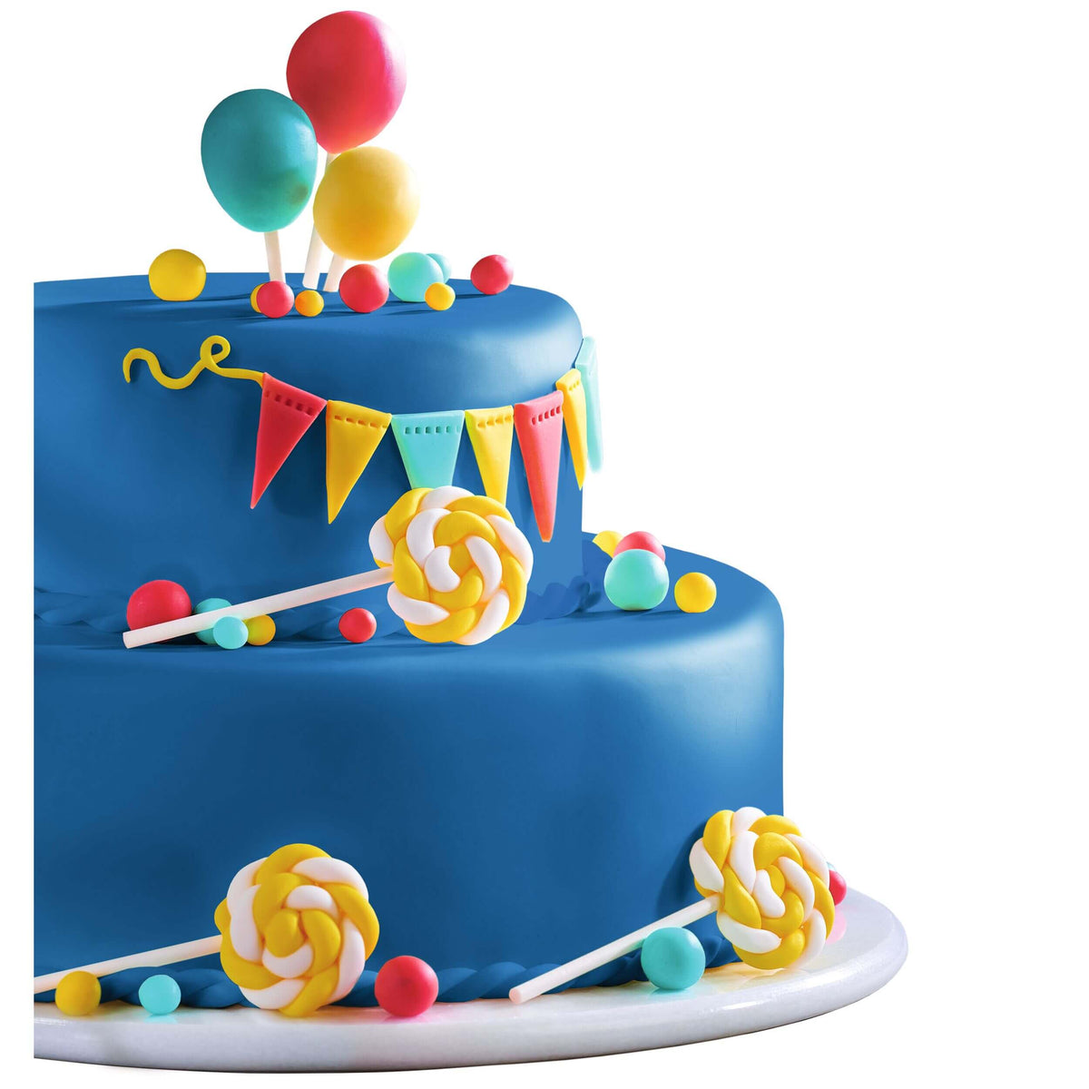 Mehrstöckige Torte mit Fondant Blau (250g)