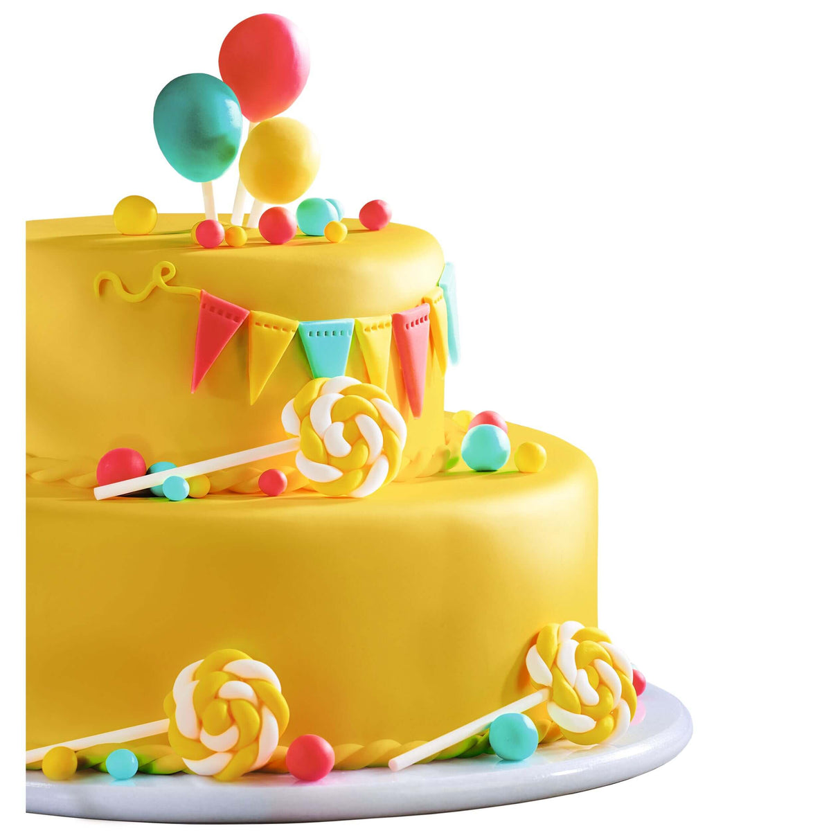 Mehrstöckige Torte mit Fondant Gelb (250g)