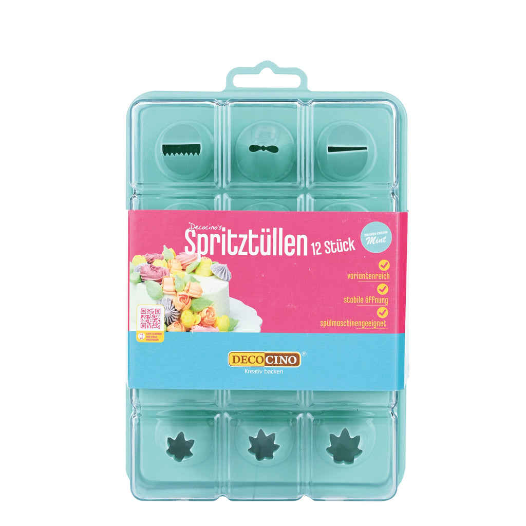 SET: Spritztüllen-Set Mint Edition (12 Stück) + Einwegspritzbeutel (20 Stück)