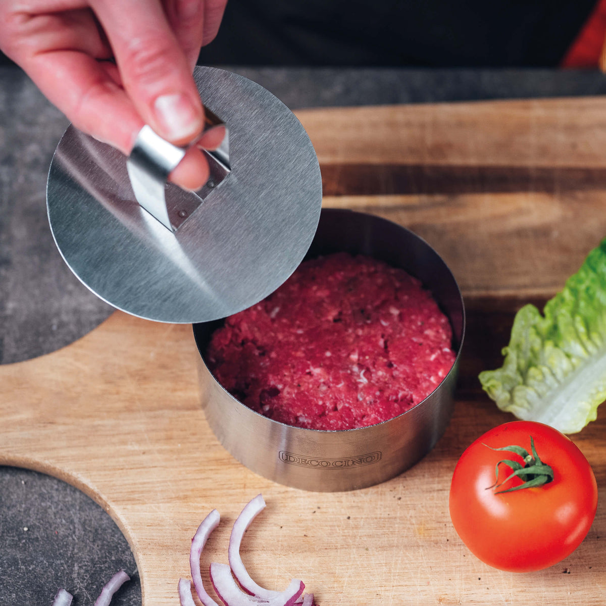 Speisering mit Hack für Burger