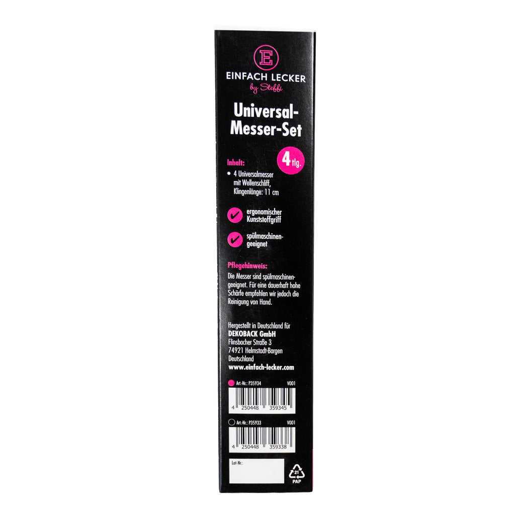 Einfach Lecker by Steffi Universal-Messer-Set 4tlg. schwarz