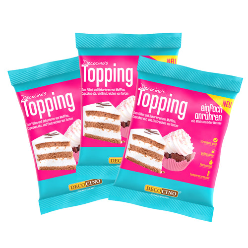 3er Set Topping extra weiß zum Anrühren (125g)